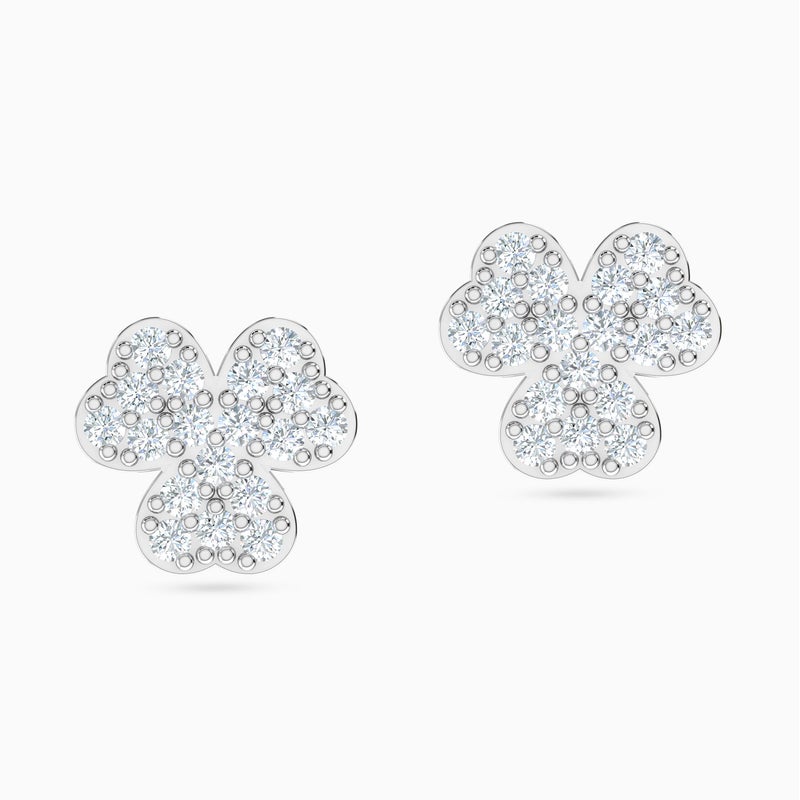 lazurde Flower Cubic Zirconia Stud Earrings in 18K Gold - Image 1